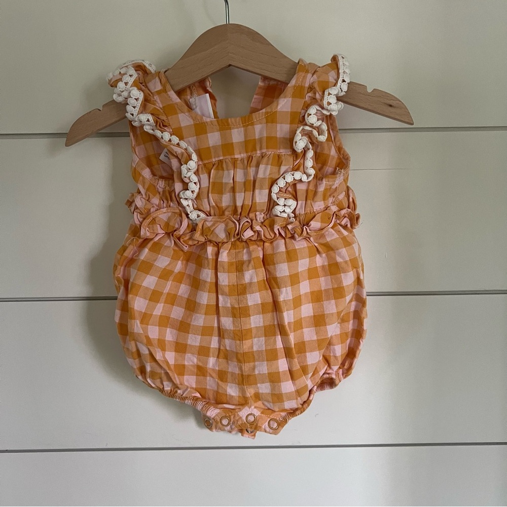 Bonnie Baby Plaid 6-9M Romper